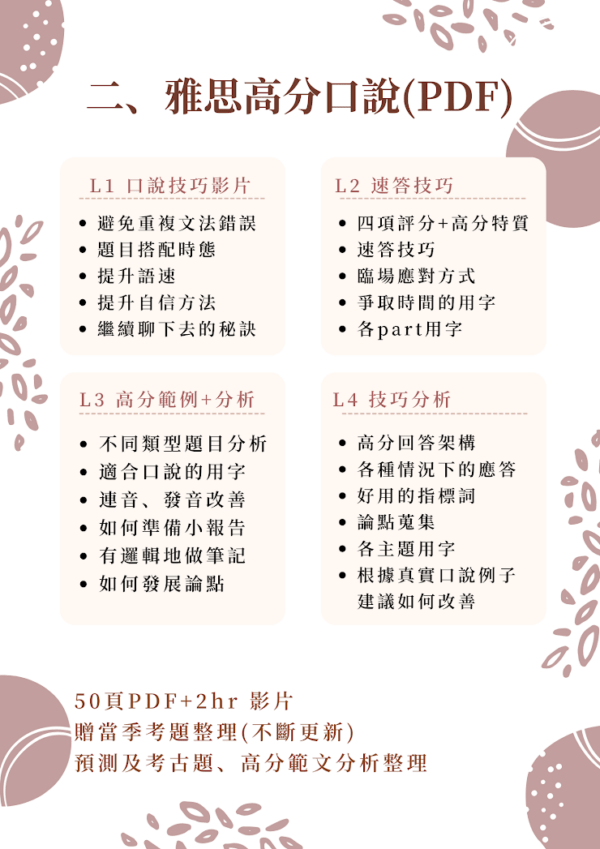 【雅思】高分口（PDF+精華影片）